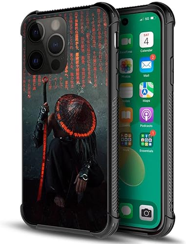 Funda para iPhone 14 Plus, funda para iPhone 14 Plus con patrón samurái para niños y hombres, TPU suave, antiarañazos, a prueba de golpes,