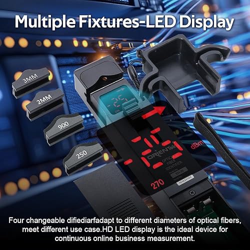 Miniatura 5 de ORIENTEK Identificador de fibra óptica TFI-35 Fibra viva OFI 4 adaptadores Detector vivo Identificador de tráfico 800nm -1700nm