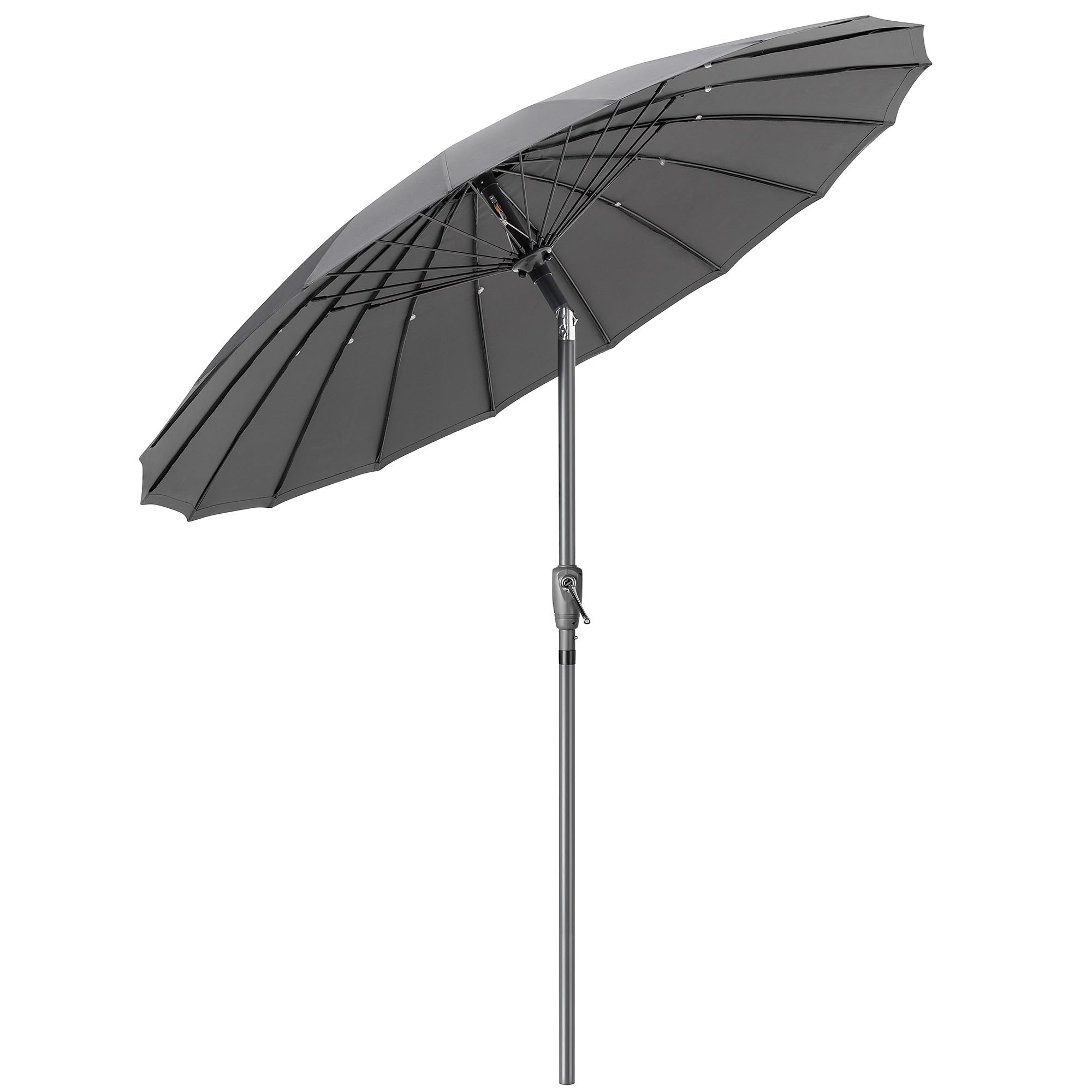 CHRISTOW Shanghai Garden Parasol Adjustable Tilting Sun Shade Umbrella UV Resistant with Crank