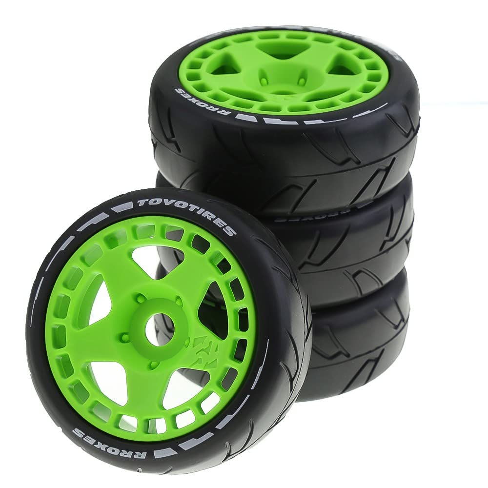 Amazon | 4ピース RCカータイヤ ホイールリム ゴム製タイヤ HPI TT02