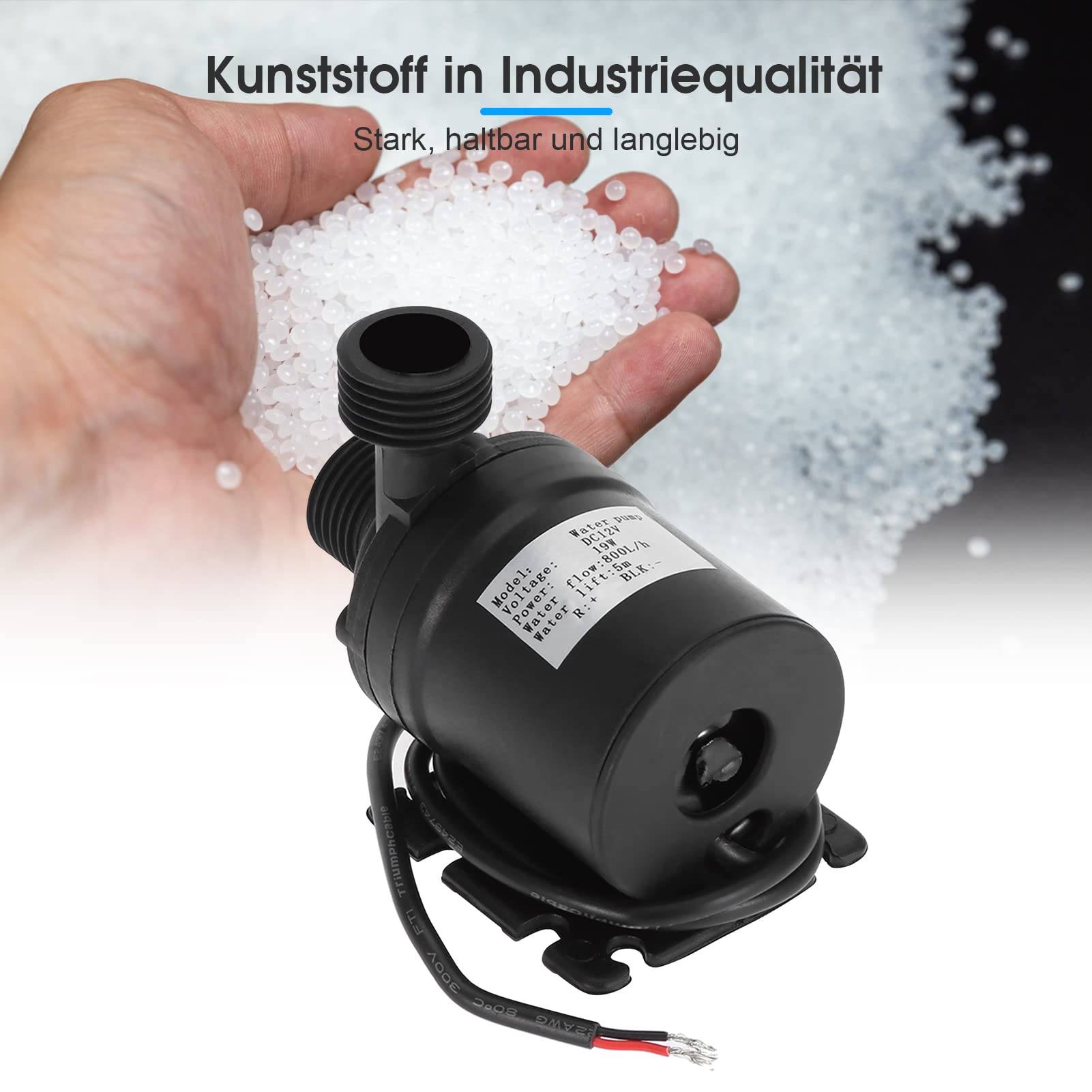 Pompa Acqua Sommergibile 12V 800L/H - Senza Spazzole Per Fontane, Laghetti E Acquari - Foto 2