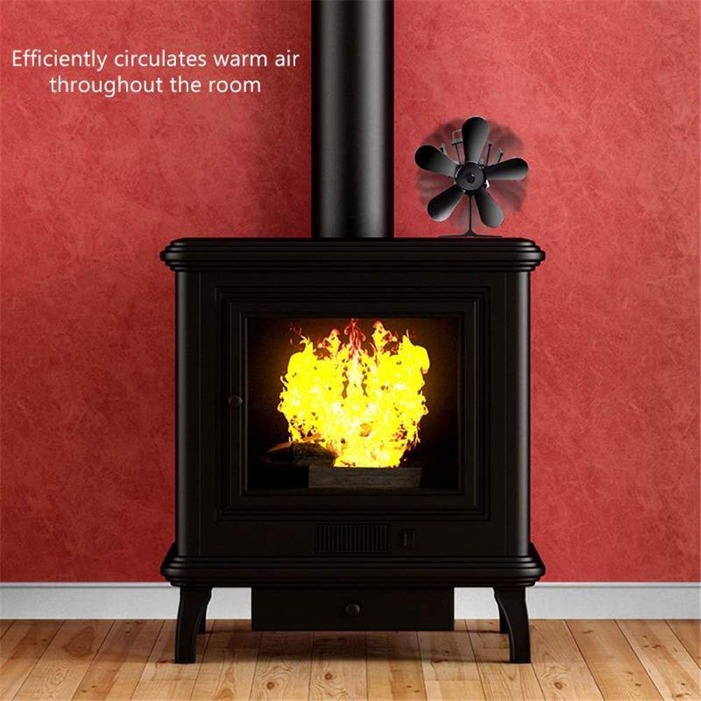 Ventilador de Chimenea de Estufa de leña de 5 aspas, Ventilador de Quemador de leña, Motores silenciosos, circula Aire Caliente/calentado, Ventilador de Estufa ecológico para Estufas de