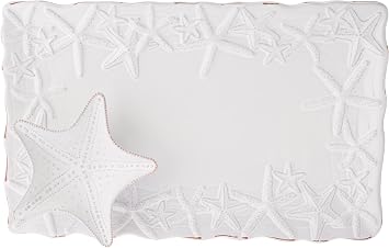 Mud Pie Chip and Dip Starfish Platter, White, Medium