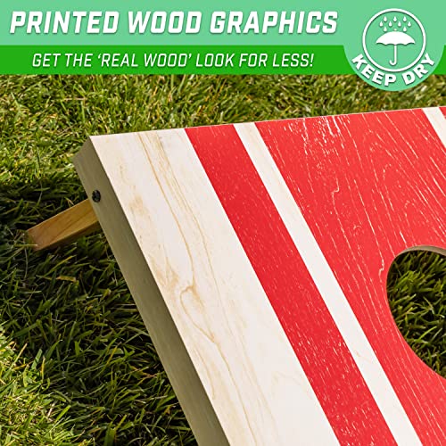 Image of GoSports Classic Cornhole Set - Includes 8 Bean Bags, Travel Case and Game Rules (Choose Between Classic, American Flag, and Football Designs)