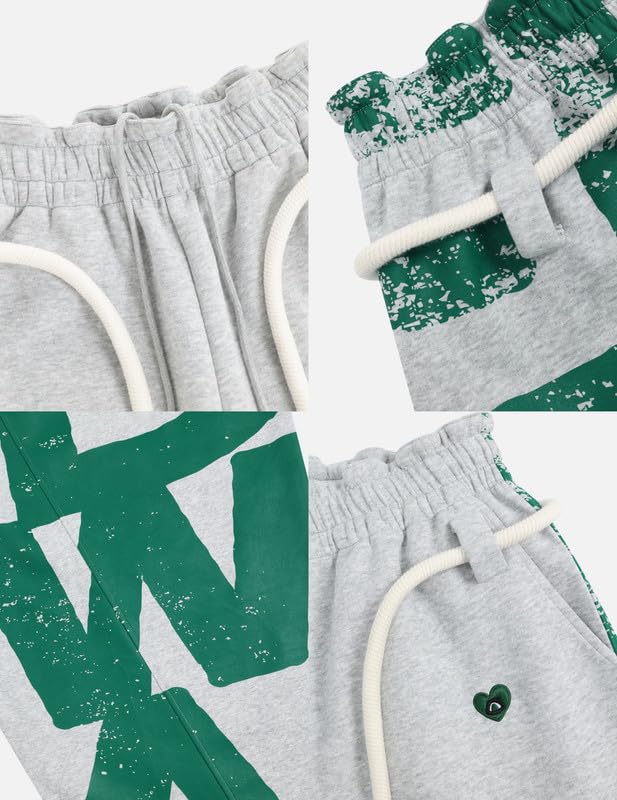 Aelfric Eden Herren Baggy Jogginghose Damen Barrel Sweatpants Baumwolle Kordelzug Freizeithose Wide Leg Elastic Sporthose mit Taschen