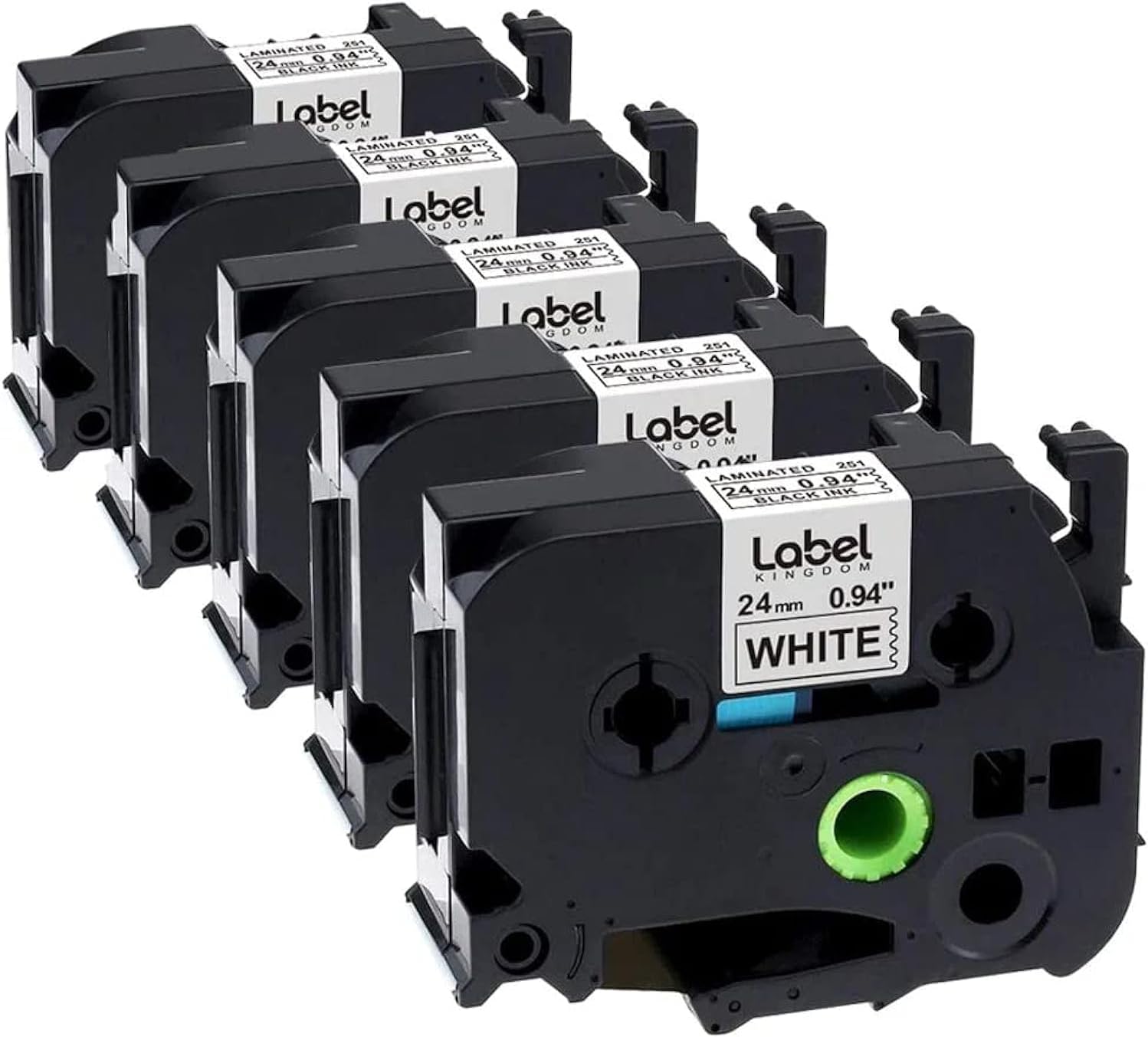 Label KINGDOM PTD610BT 24mm Label Tape 5-Pack Replacement for Brother TZe-251 P Touch Label Tape, 1 Inch Black on White for PTouch Label Maker PTD600 PTD610BT
