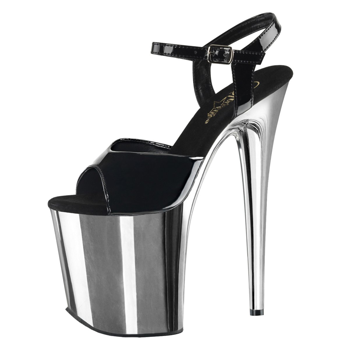 Sandali Plateau Pleaser Flam809/B/M - Tacco 20.3 Cm, Piattaforma 10 Cm, 100% Sintetico, Donna - Foto 12