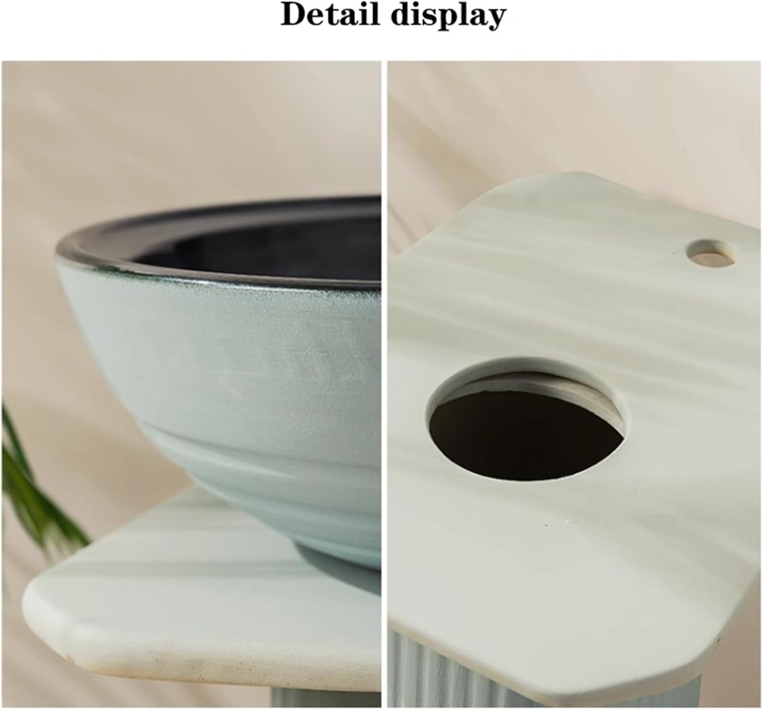 Washing Table Column Washing Table Single Snake Mouth Hole Pay Bathroom Column Washing Table, Circle-Shaped Washing Table Bowl FU 3 Piece Sink (D) (G)