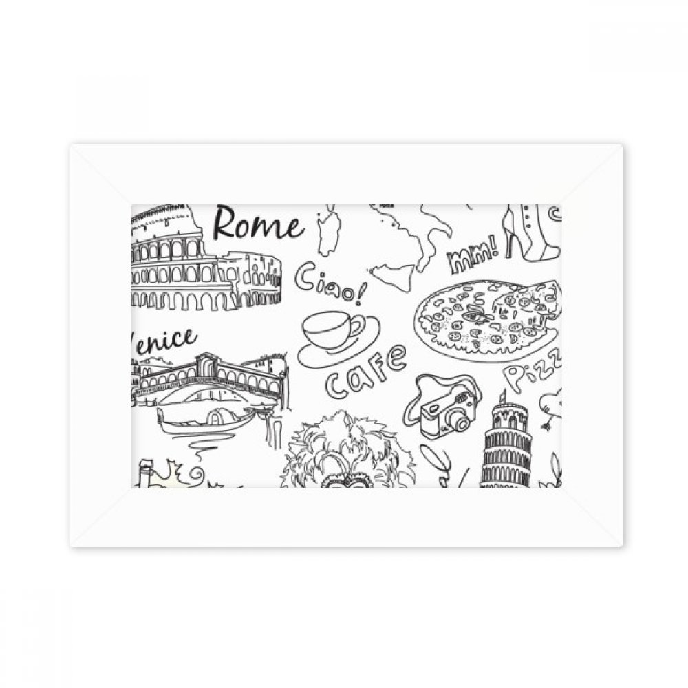 Cadre photo voyage Italie sketch souvenir idéal à offrir pour le bureau