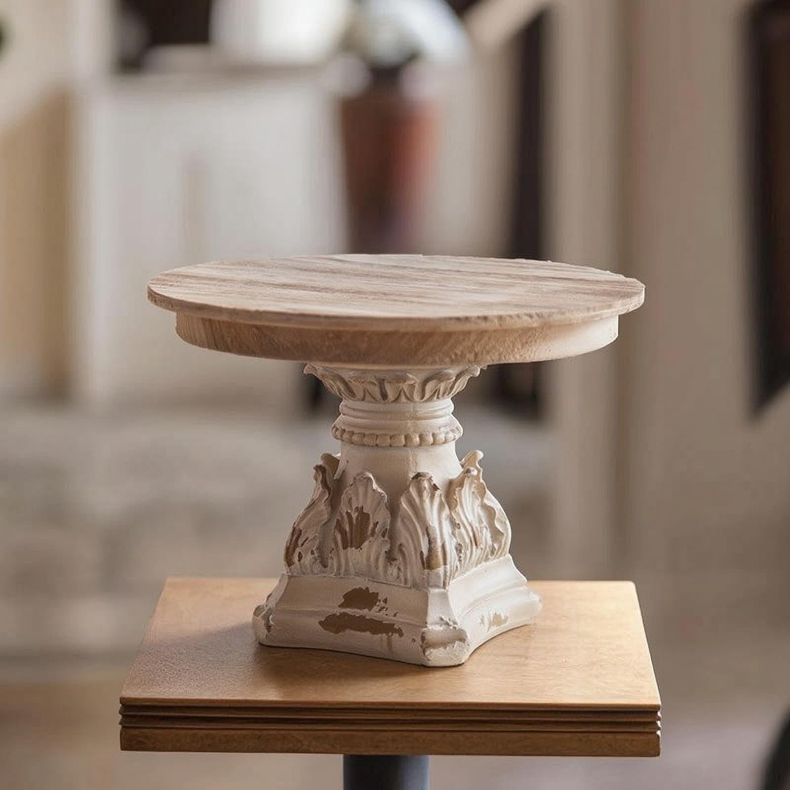 Vassoio a Due Livelli Vassoio Vetrina Supporto Espositore Centrotavola in Legno Rettangolare con Manico Adatto per Casa , Vassoio Da Dessert In Legno Massello Stile Americano A2263