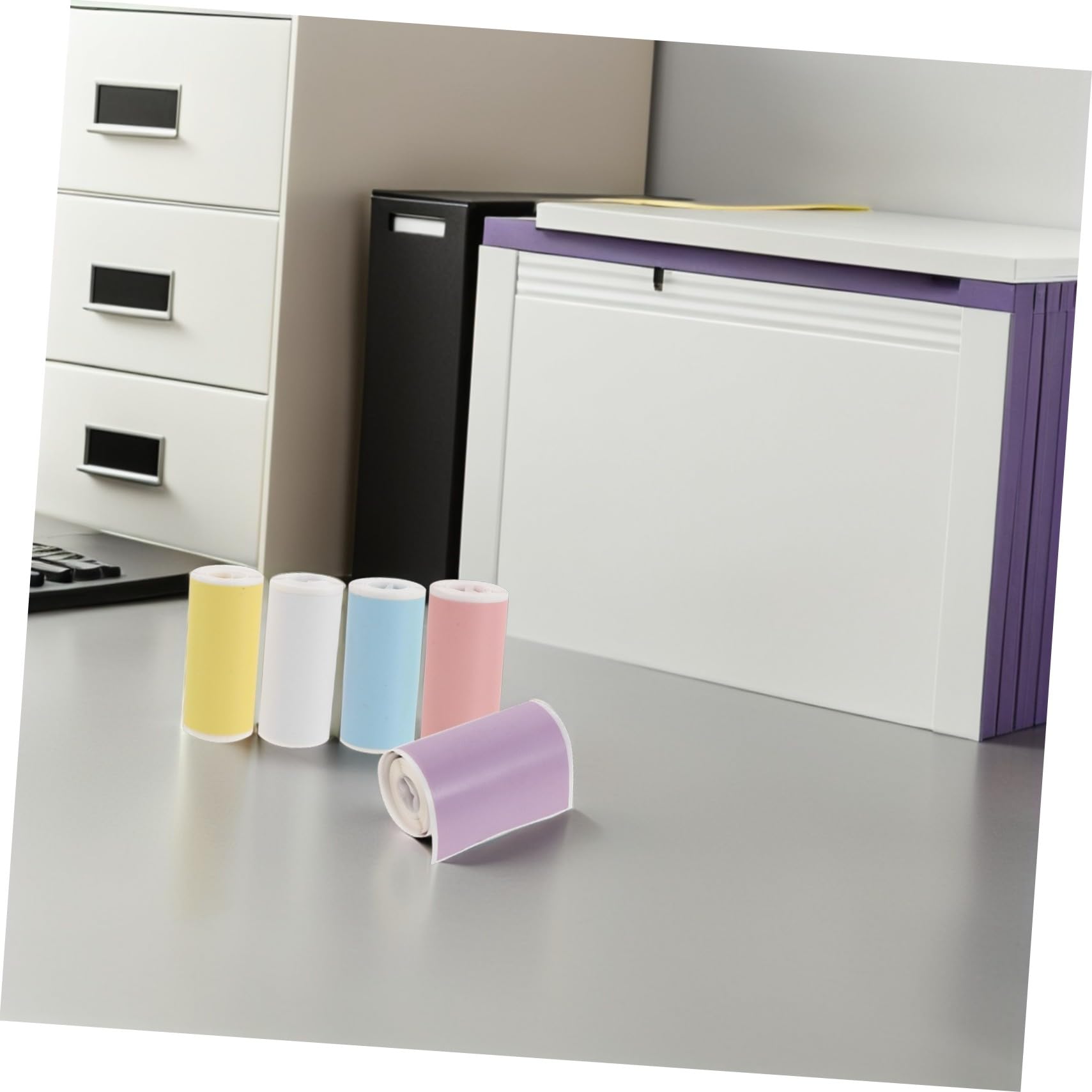 20 Rollen Buntes Thermopapier Selbstklebende Etiketten für Notizen Archivierung und Drucker Zufällige Farbe