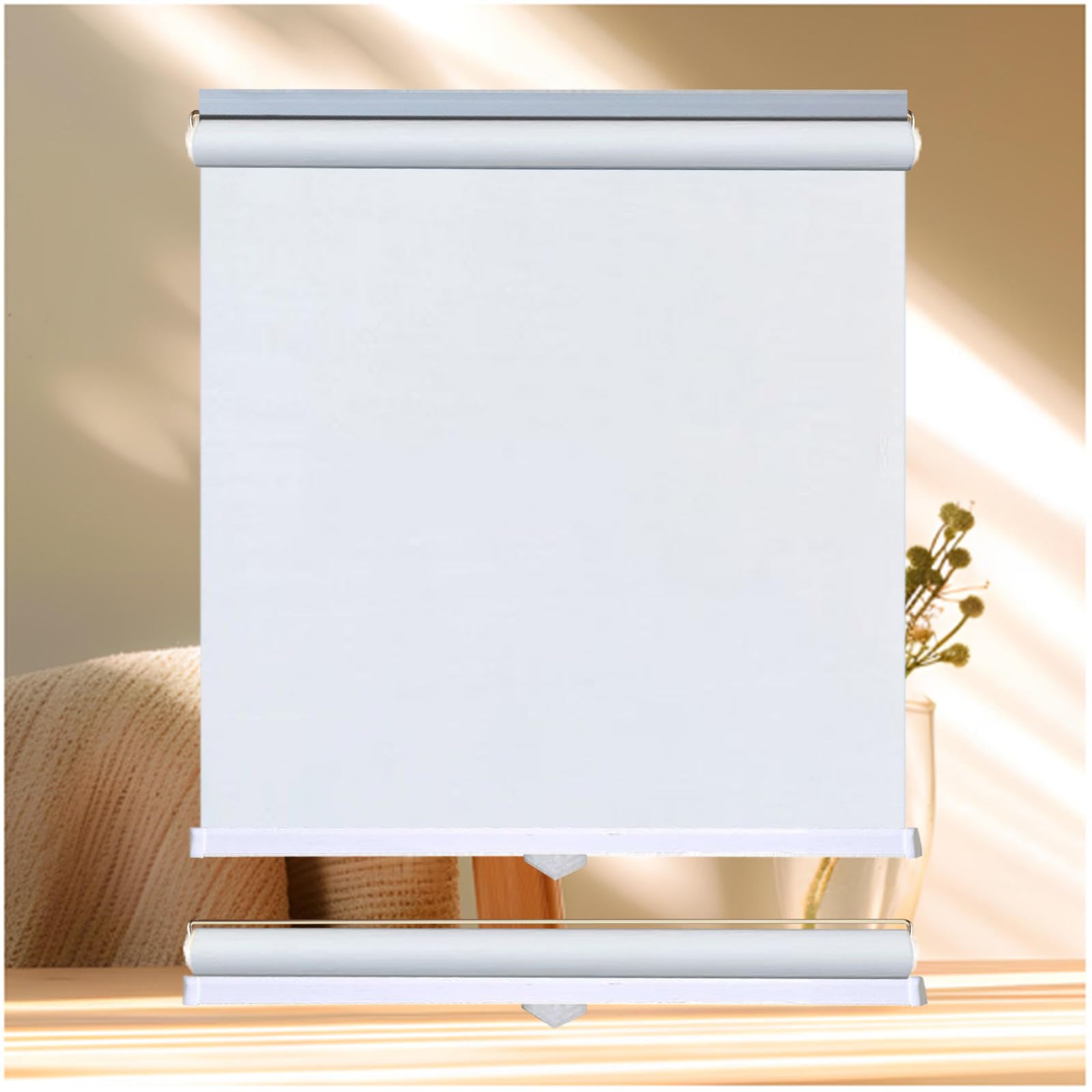 Thermal Blackout Roller Blinds 50/65/80/95/110/130cm, Window Roller Shades, Auto-retractable Blackout Curtains, Temporary Privacy Blinds, Home Sun Shades,white-125x160cm/49 * 63in