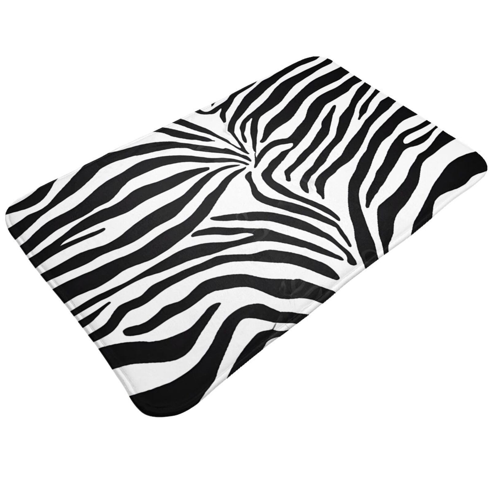 Zebra Prints Print Living Room Bathroom Kitchen Anti Slip and Absorbent Carpet, Indoor Entrance Door Muddy Floor Mat, Ultra Soft Washable Carpet 21x31.5 Inches