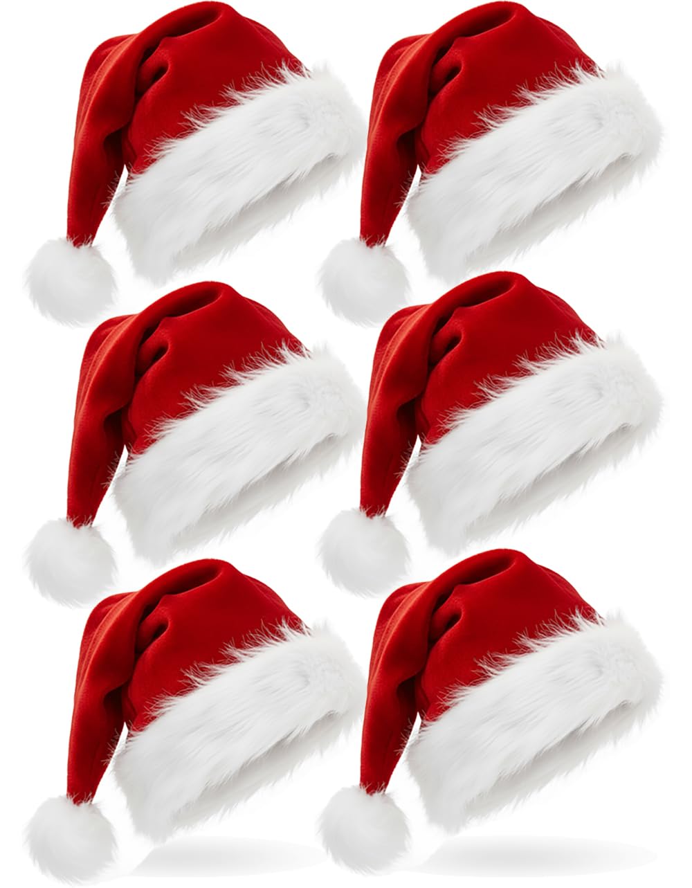 AISENO Santa Hats Christmas Hats for Party,Unisex Adult Kids size Xmas Holiday Hat for Party Supplies