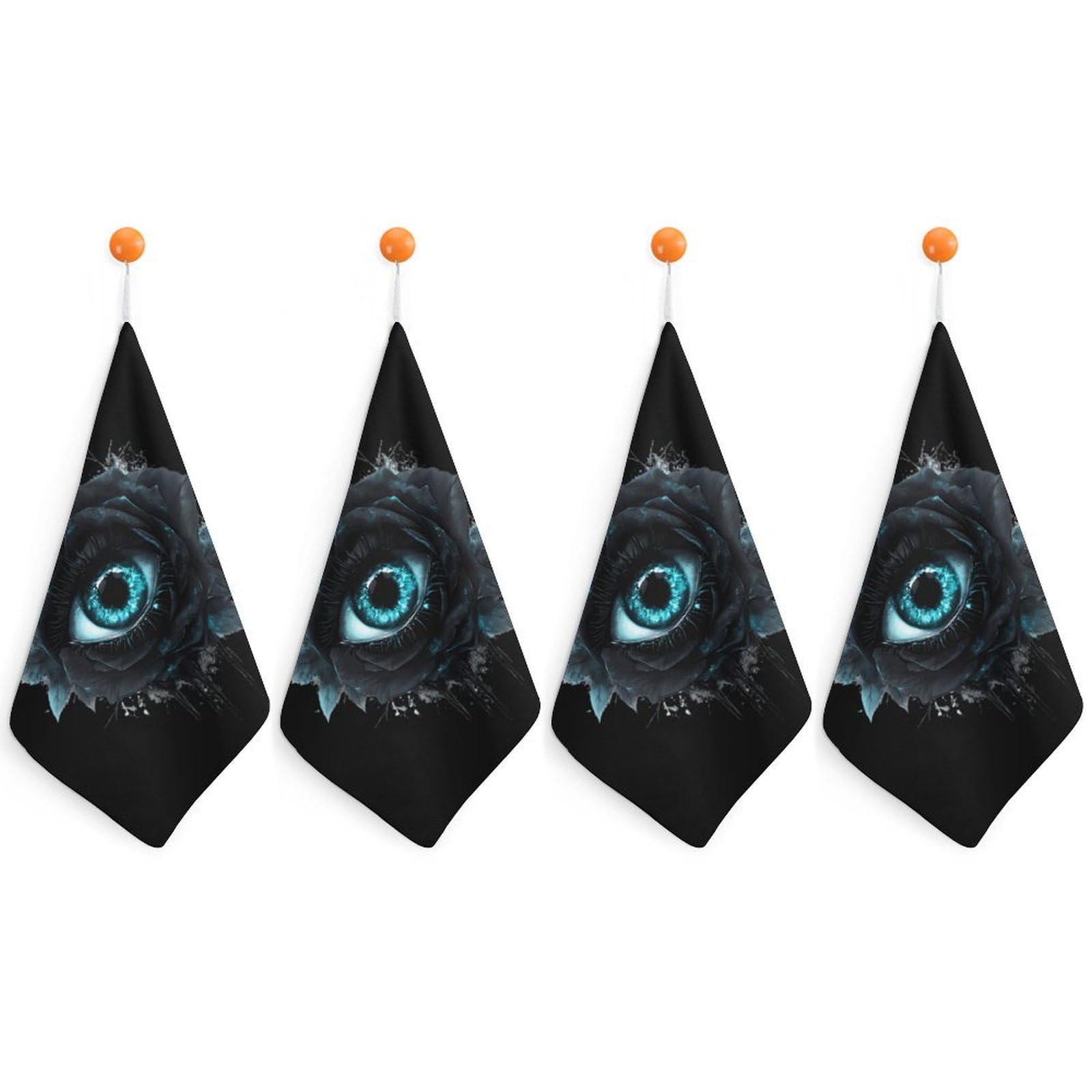 CGSBNGHA Evil Black Rose Eye Hand Towel Hanging Face Towels Cleaning Cloths Handkerchief for Bathroom Kitchen