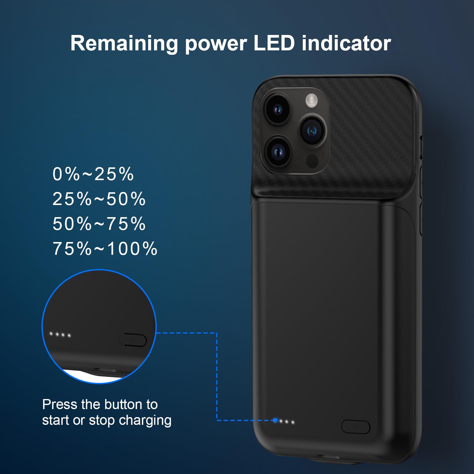 Custodia con batteria per iPhone 12/12 Pro da 6,1 pollici, 13800 mAh, ad alta capacità, con pellicola protettiva, colore nero
