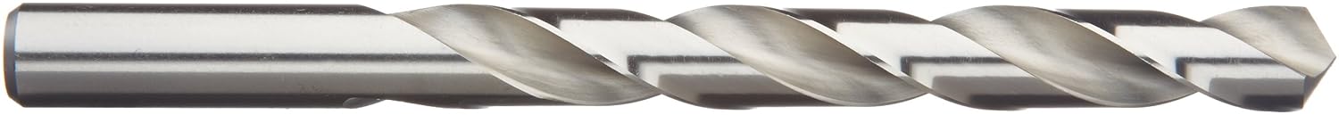 Precision Twist R10P High Speed Steel Jobber Drill Bit, Uncoated (Bright) Finish, Round Shank, Spiral Flute, 118 Degree Point Angle, 35/64"