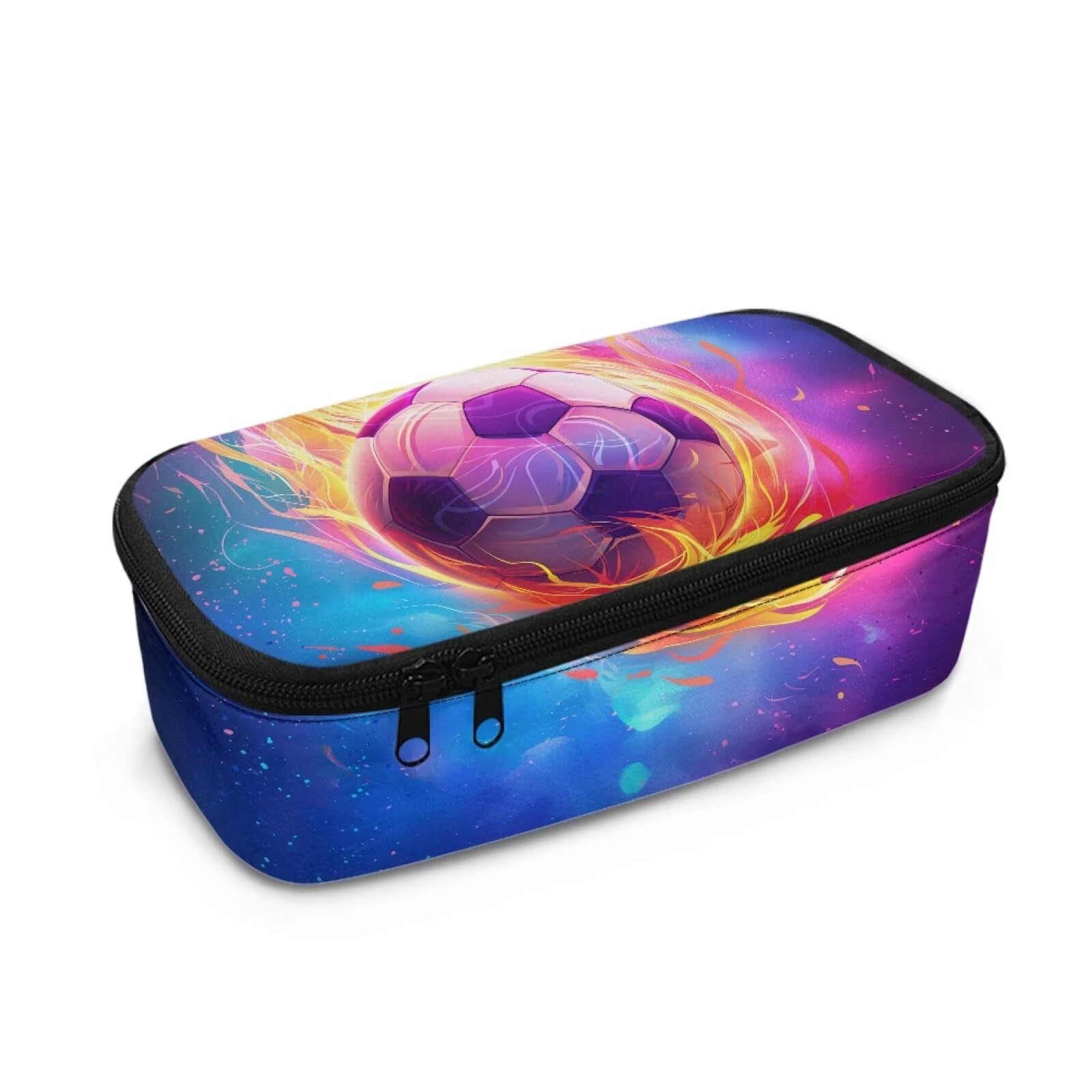 COEQINE Cool Pencil Box for Boys Highschool Cyberpunk Soccer Ball Pencil Case for Boys Middle School 8-10 Age Large Pencil Case Boys Teens College Adult — image 1