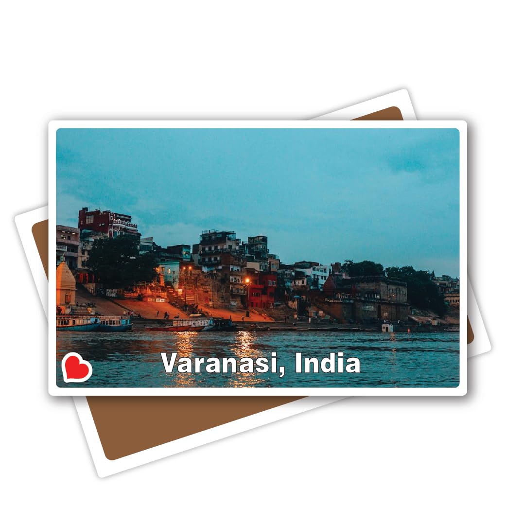 Varanasi India Rectangle Multicolour Fridge Magnets Travel Lovers Souvenir 3x2 inch, 3mm | Kitchen, Home Office Decorative Refrigerator