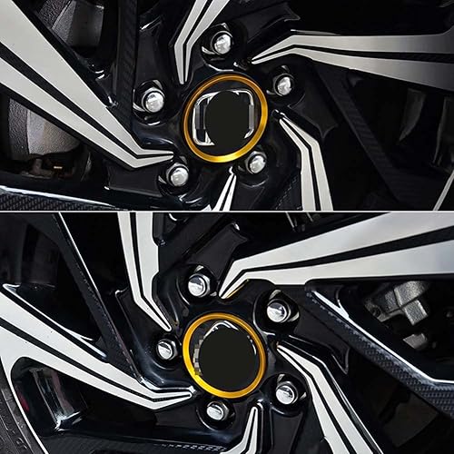 Miniatura 3 de 4 tapas centrales de rueda de automóvil de aleación de aluminio doradas, anillos de buje para decoración central de neumáticos, compatibles con