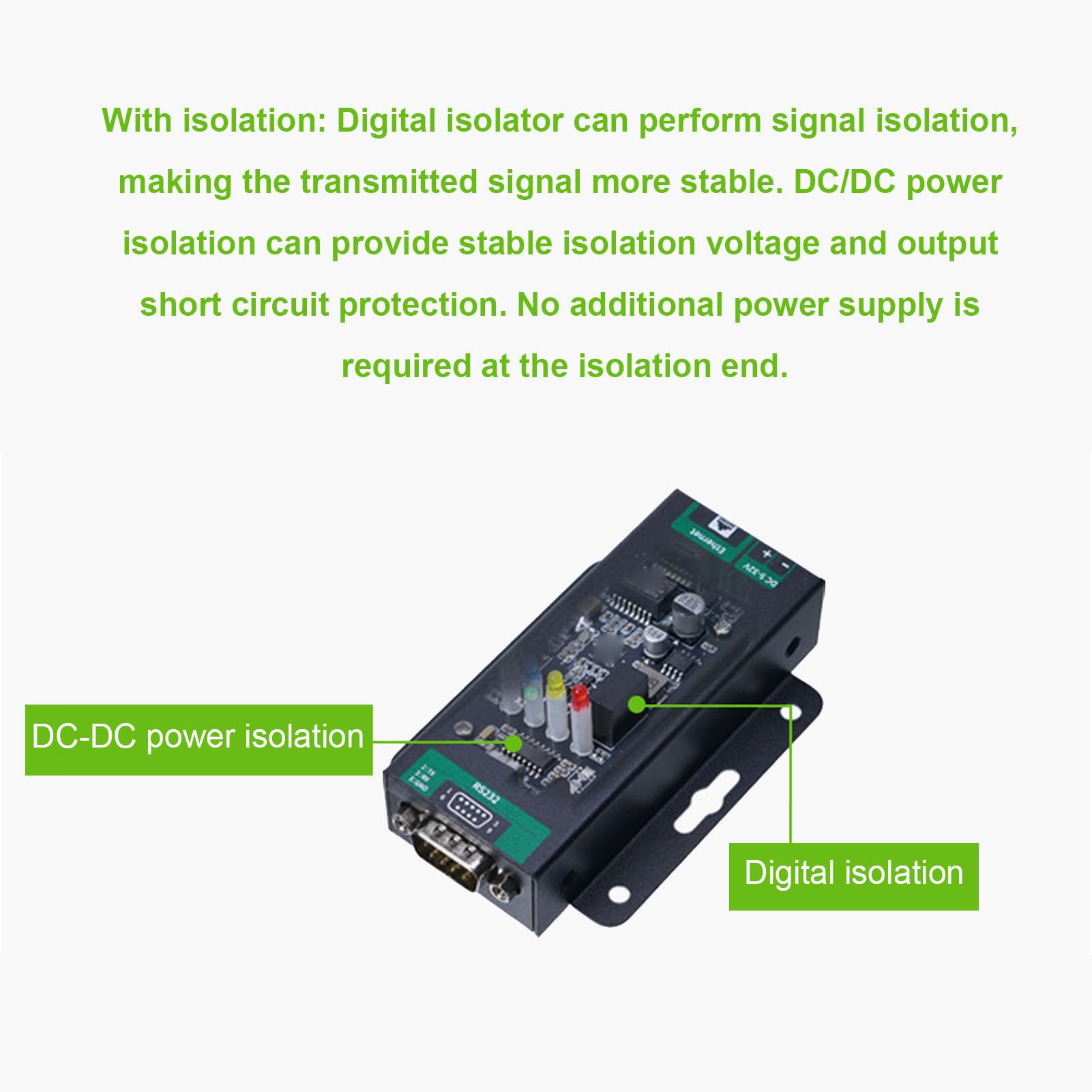 Alomejor to RJ45 Ethernet Converter, Bidirectional Data Transmission | Materiale in lega di alluminio, supporta Modbus , installazione industriale