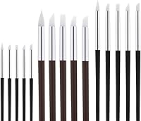 EORTA 15-Pack Silicone Paint Brushes for Crafts - 5 Shapes, 3 Sizes (0.11", 0.20", 0.31") for Pottery, Nail Art, Acrylic Painting