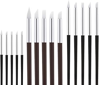 EORTA 15 Pack Silicone Paint Brushes for Crafts, 5 Shapes Head, Rubber Paint Pens for Sculpting Pottery Handicraft Nail Art Artwork Gouache Acrylic Paints, 0.11inch, 0.20inch, 0.31inch