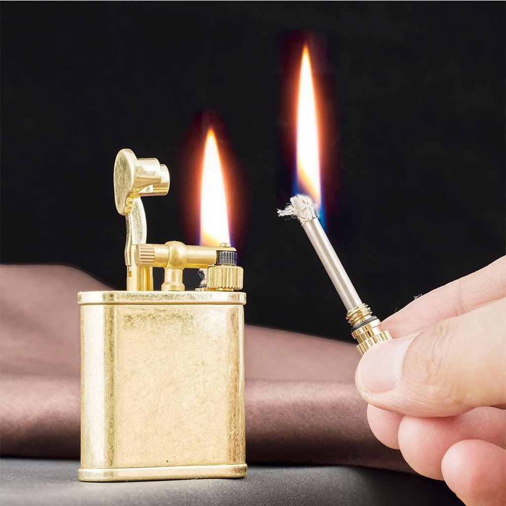 Permanent Match Lighter Refillable Kerosene 2 in 1 Lighters for Husband Father Boyfriend(Purple)