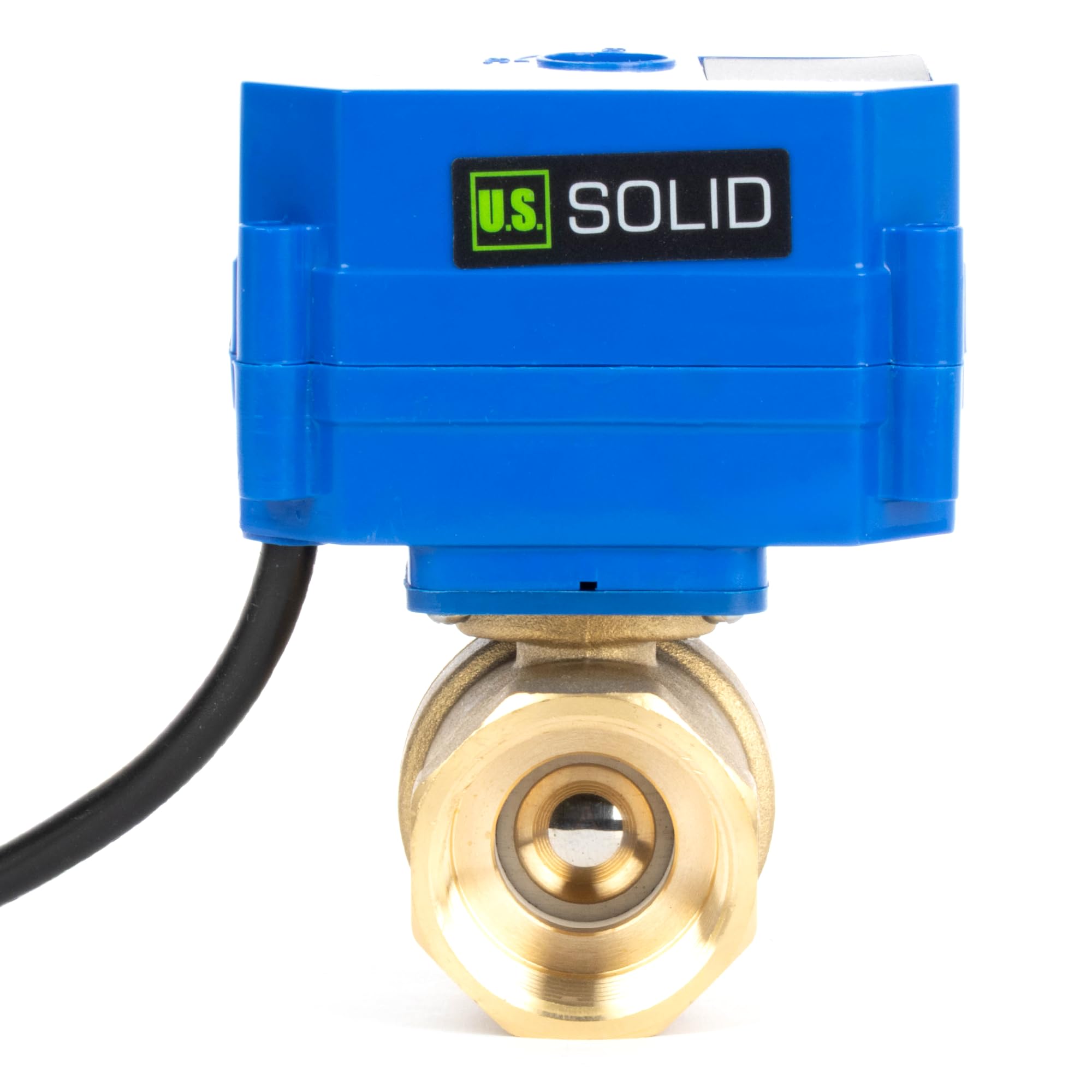 U.S. Solid Válvula de bola motorizada de 1 pulgada con enchufe, 220 V AC DN25, válvula de bola eléctrica de latón de 2 vías, retorno automático, normalmente cerrado