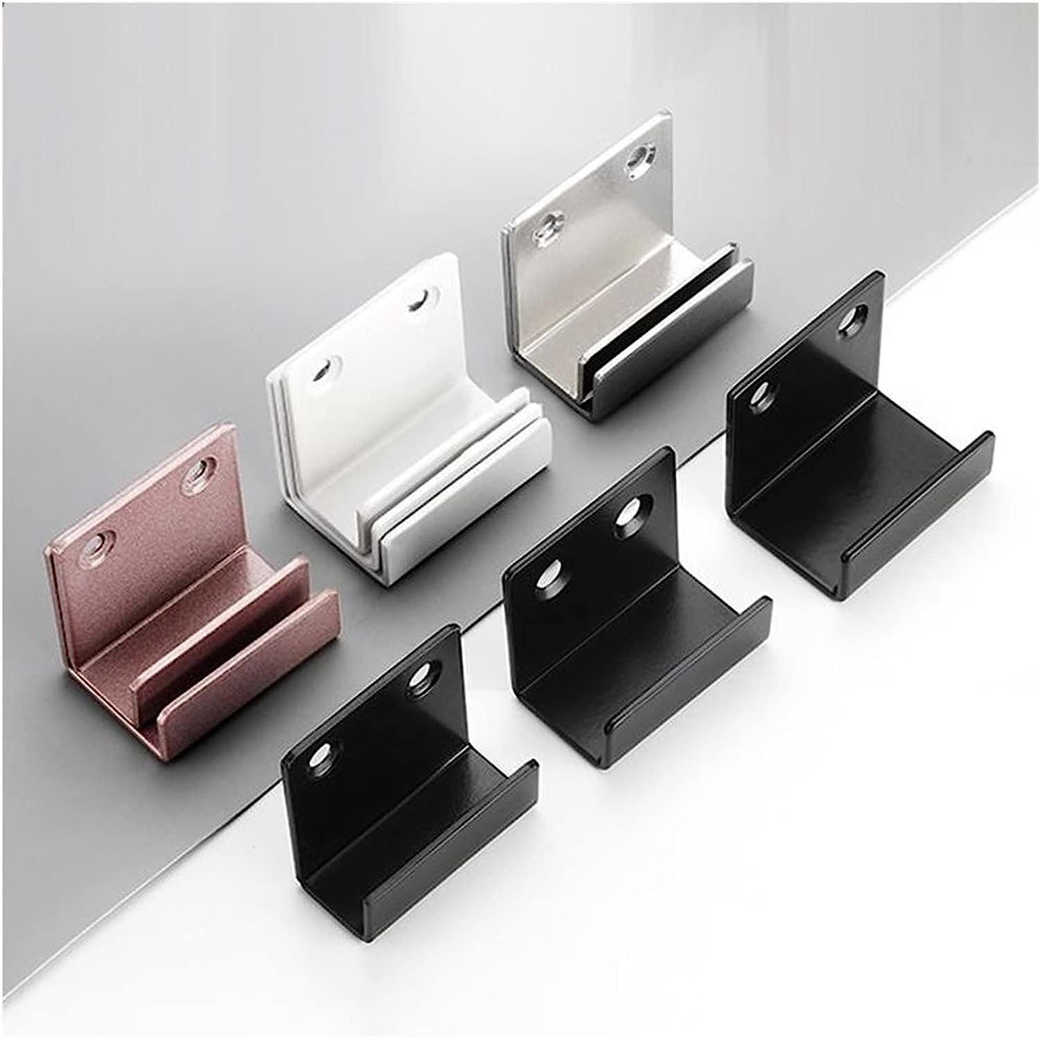 Angle Code, Stainless Steel U Shape Hook Accessories Hanging Tile Bracket Wall Fixing Clip Display Buckle Corner Hanging Code Brackets (Color : Silver)