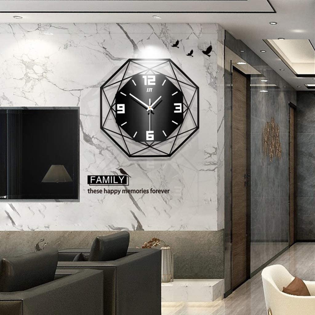 Horloge murale sans tic-tac en métal moderne pour un bureau calme