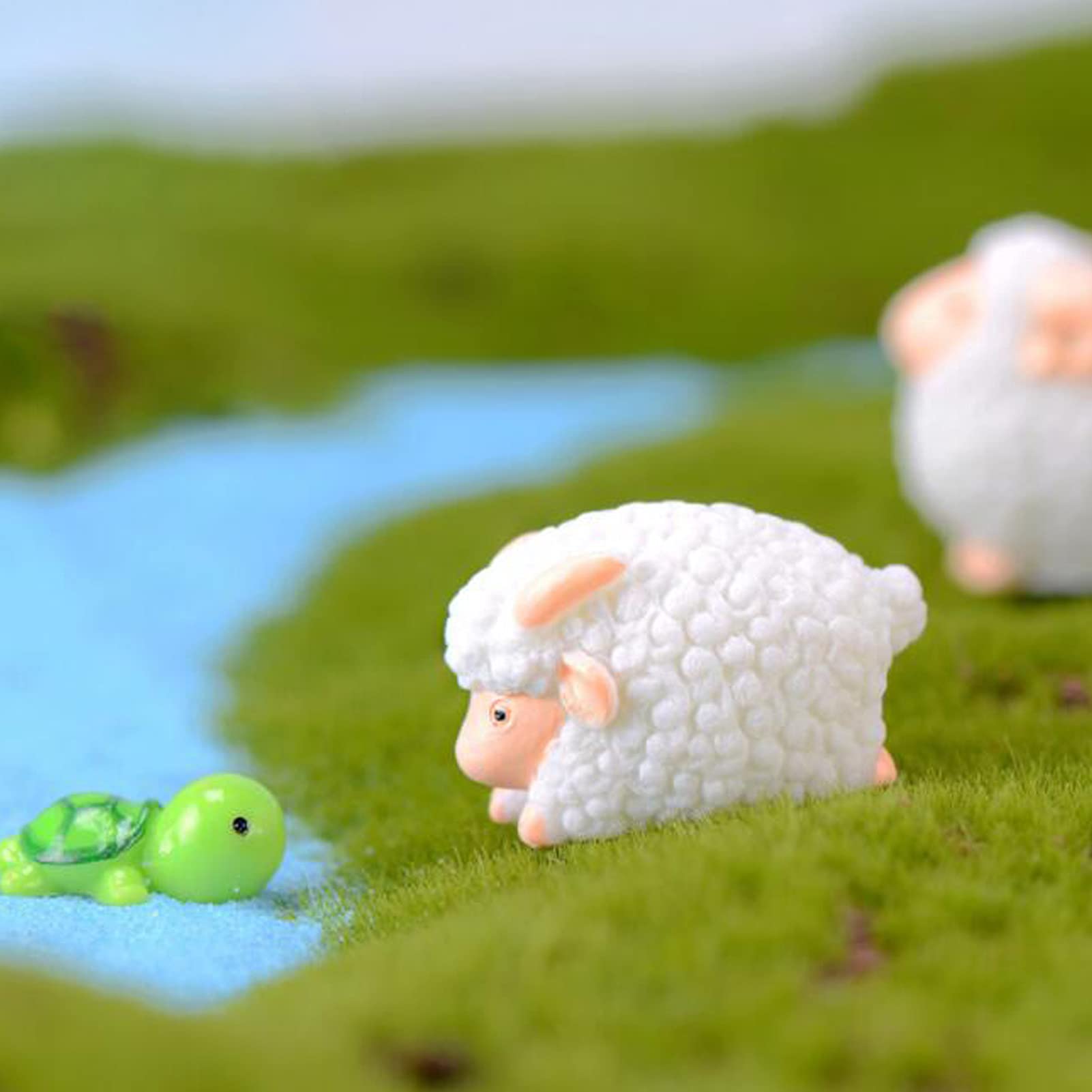 Bbiamsleep 105 Piezas De Mini Figuras De Ovejas En Miniatura De Ovejas Pequeñas, Miniguelas De Plástico De Oveja De Plástico, Mini Figura De Resina Para Jardín De Hadas, Decoración De Pastel