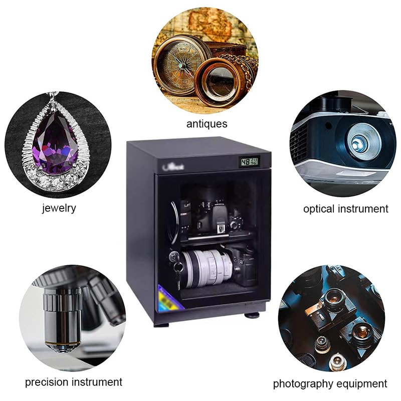 SLR-Kamera-/Objektiv-/Briefmarken-Trocknungsbox, Intelligente Dual-Screen-Steuerung, Entfeuchtungsschrank Für Fotografische Geräte,25L
