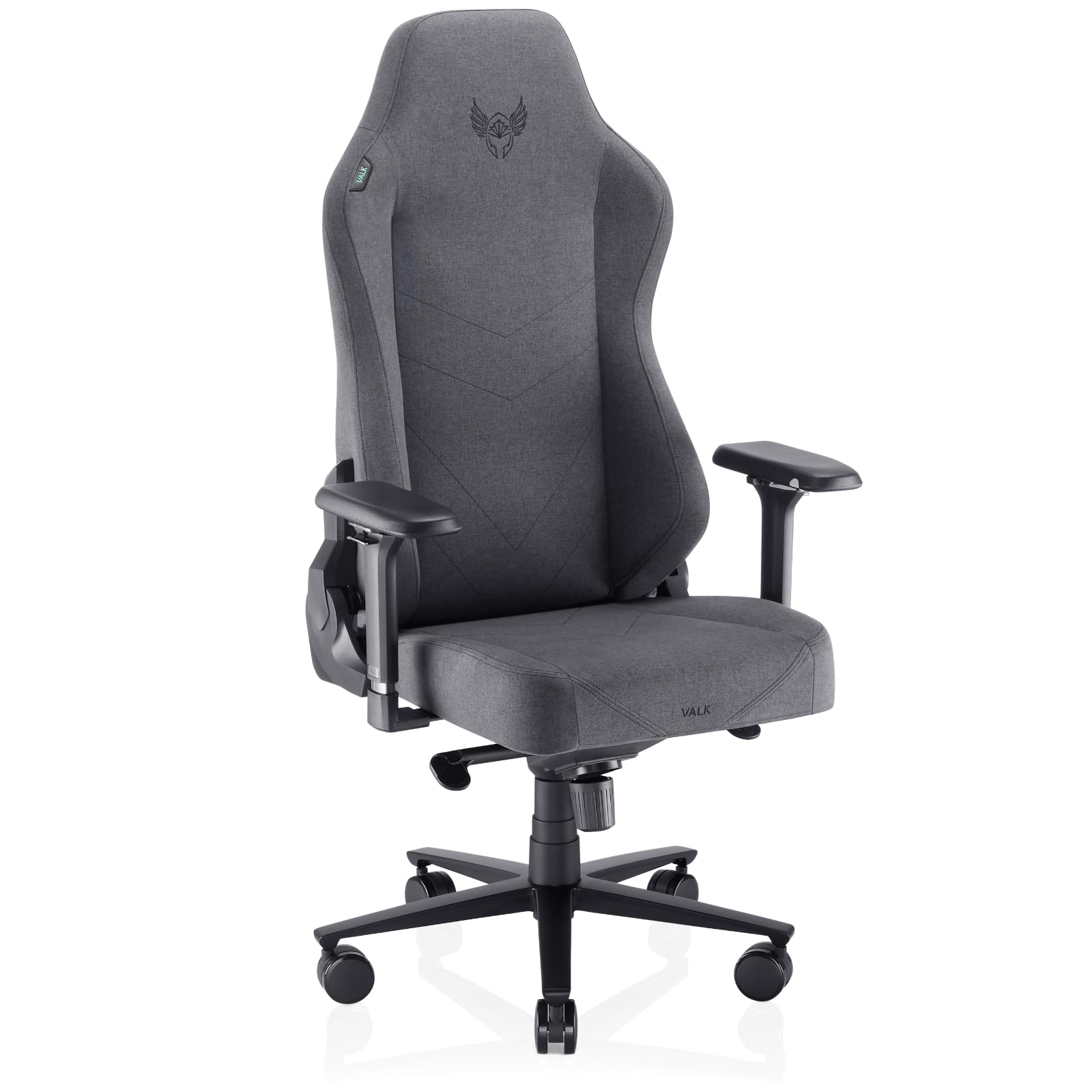 VALK Freya Elite - Silla Gaming Ergonómica de Tela Transpirable, Cojines Viscolátex de Nueva Generación, Reclinable 160º, Reposabrazos 4D, Diseñada en España, Silla Gamer y Oficina (Gris Antracita)