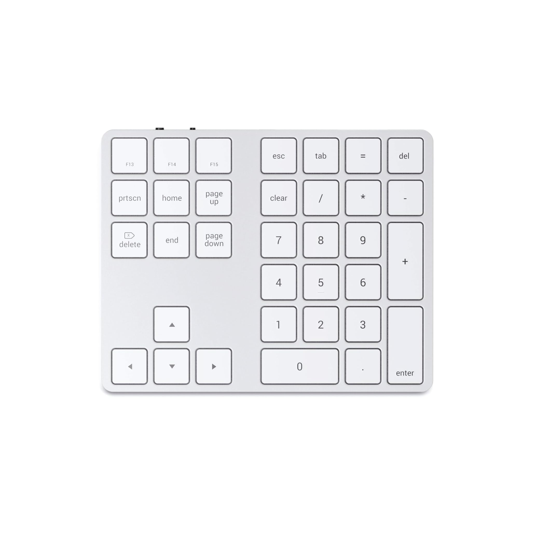 Satechi Tastierino Numerico Wireless Slim, 34 Tasti, Argento | Layout US, Bluetooth, in alluminio, ricarica USB-C, per MacBook, PC Windows e iPad