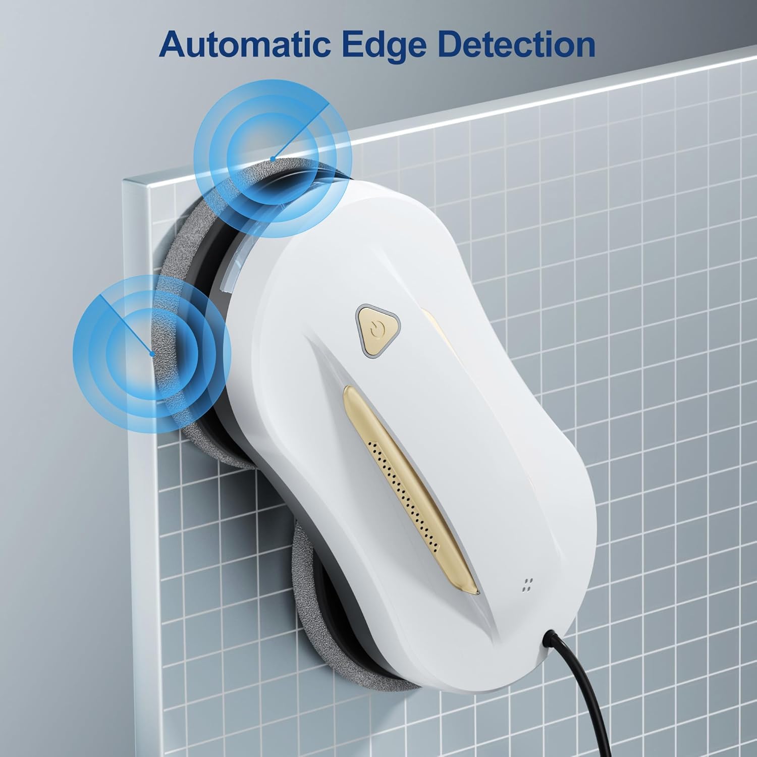 Robot limpiacristales con doble pulverización – Limpiador automático de vidrio con control remoto, limpia cristales eléctrico ventanas para interior y exterior, edificios altos, dorado, 10 paños