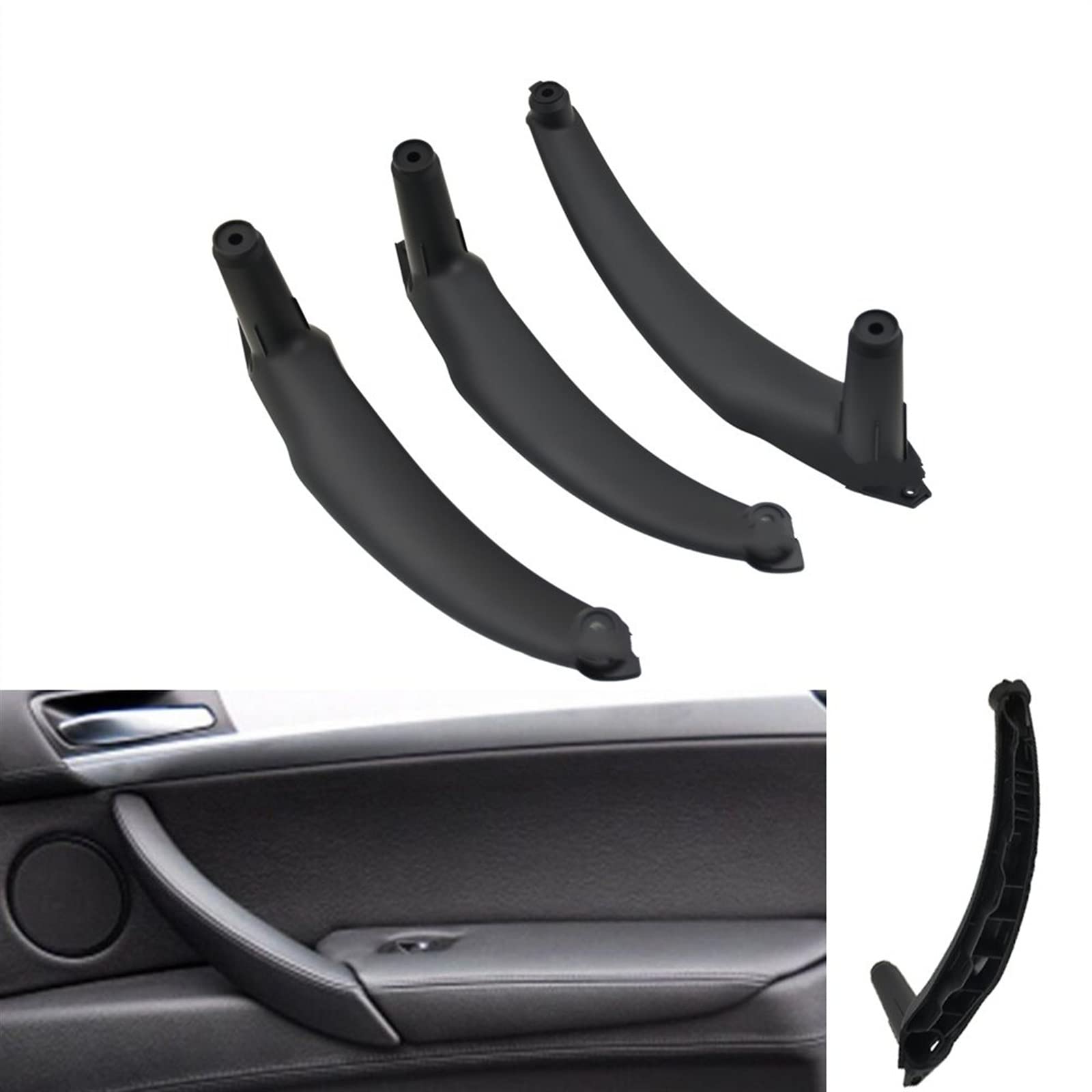 Maniglie Porte per E70 E71 X5 X6 51416969401 Auto Sinistra Destra Porta Interna Bracciolo Maniglia Interna Pannello Trim Copertura Auto Porta Interna Maniglia (Colore : Gray(on The Right