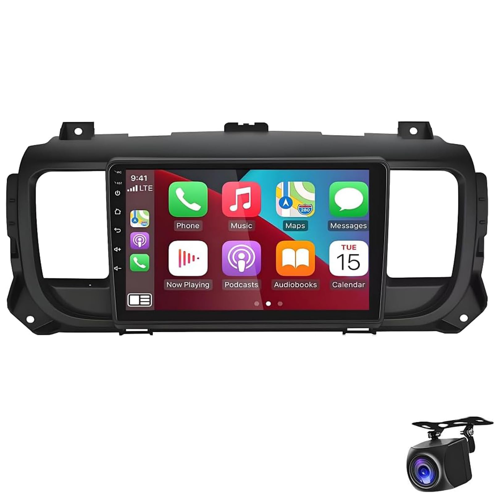 9" CarPlay Android 15 Car Stereo dla Ci-troen Jumpy 3 SpaceTourer/Peu-geot Expert 3/Proace 2016-2023 Wbudowany odtwarzacz samochodowy Wsparcie FM/RDS Radio Mirror Link SWC Split S(Color:8 CORE 8+128G)