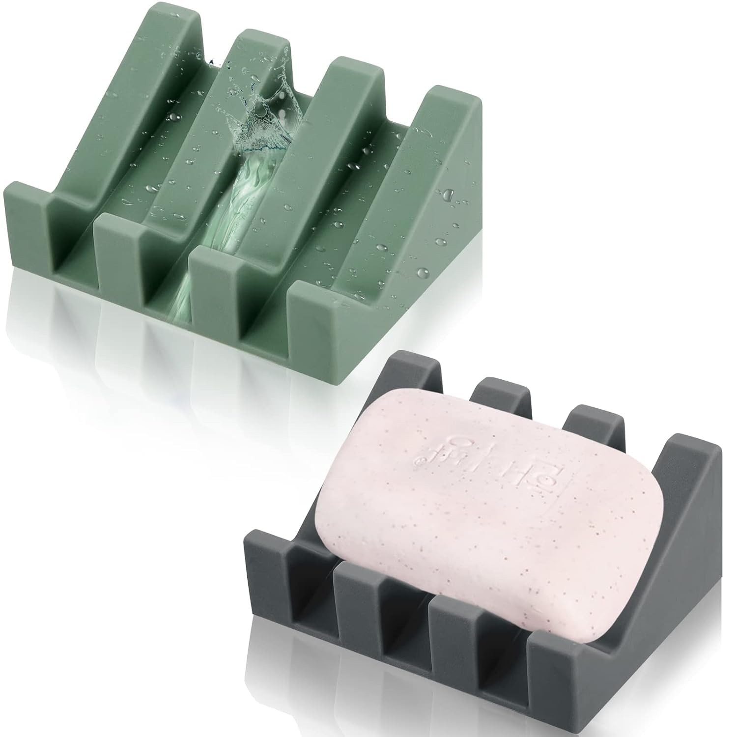 Store2508 Pack of 2 Self Draining Silicone Soap Dish, Silicone Soap Holder, Soap Saver, Stop Mushy Soap for Shower Bathroom Bar Soap Holder, Drying Tray, Kitchen Sponge Holder (B0DF26MZVP) Amazon Price History, Amazon Price Tracker