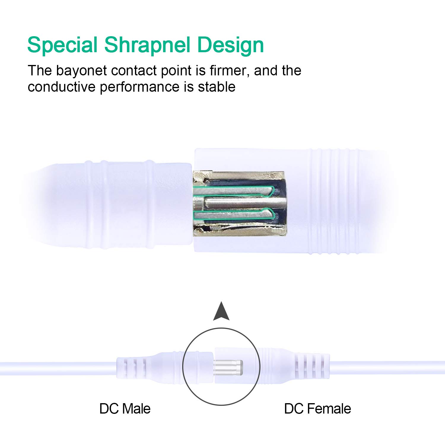 One-Day Sale: Up to 50% Off NAHAO 2 Pack Power Extension Cable 12ft 2.1mm x 5.5mm Compatible with DC 5V 12V 24V for CCTV Security Camera IP Camera Standalone DVR, LED Strip String Light-Male to Female (White) One-Day Sale: Up to 60% Off NAHAO 2 Pack Power Extension Cable 12ft 2.1mm x 5.5mm Compatible with DC 5V 12V 24V for CCTV Security Camera IP Camera Standalone DVR, LED Strip String Light-Male to Female (White)