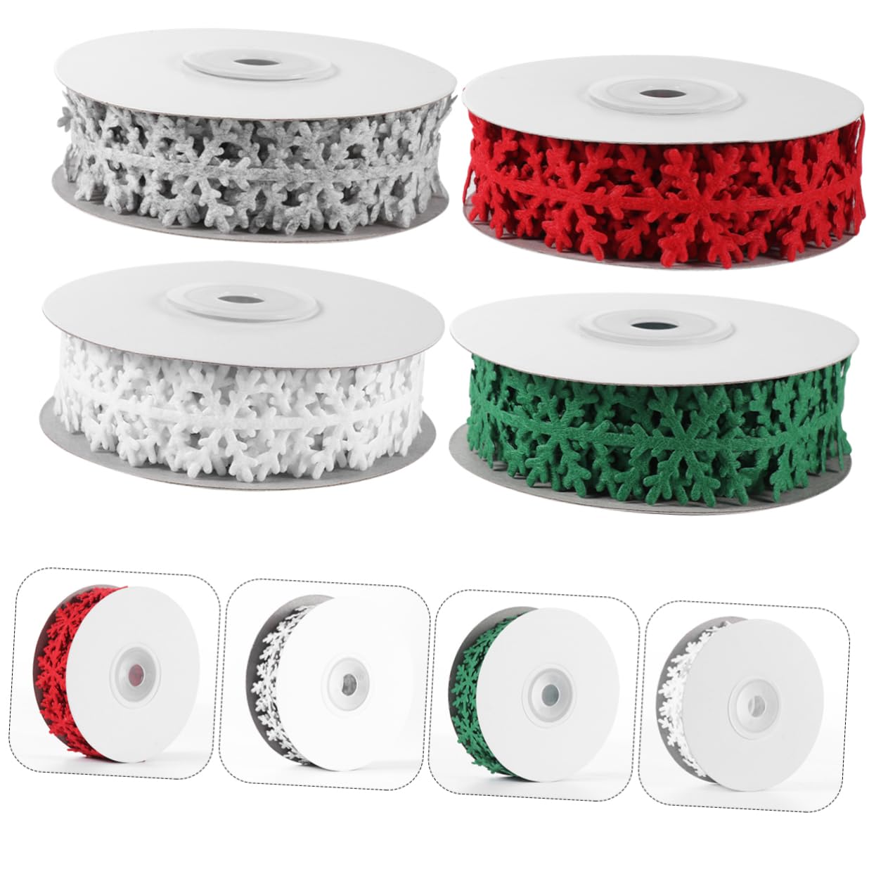 Holibanna 4 Rollos Cinta de Regalo Navideña de Cinta Decorativa Gruesa y Duradera para Manualidades Envoltura Bodas y Fiestas