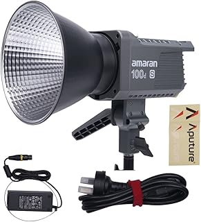 Aputure Amaran 100d S LED Video Light,Upgraded from Amaran 100d,COB 100d-S/100dS Light 100W Daylight Balanced LED 5600K, 34600lux@1m,Bluetooth App Control 8 Pre-Programmed Lighting Effects