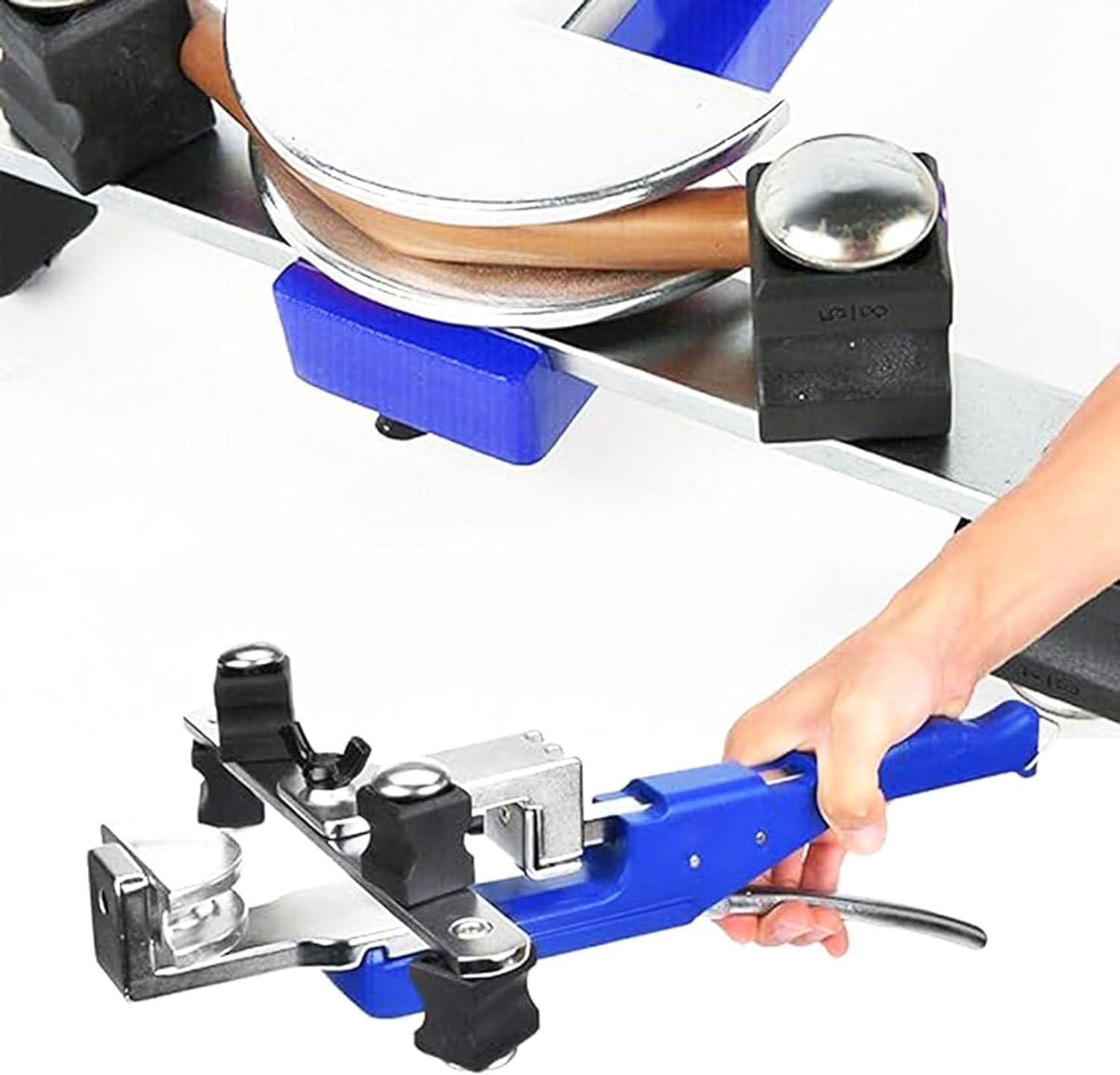 Piegatubi Manuale per Tubi in Rame, Kit Piegatubi a Cricchetto per 3/8-7/8 di Pollice, Design di Piegatura Bidirezionale in Avanti e all'Inverso a 90° per la Refrigerazione di Impianti Idraulici HVAC