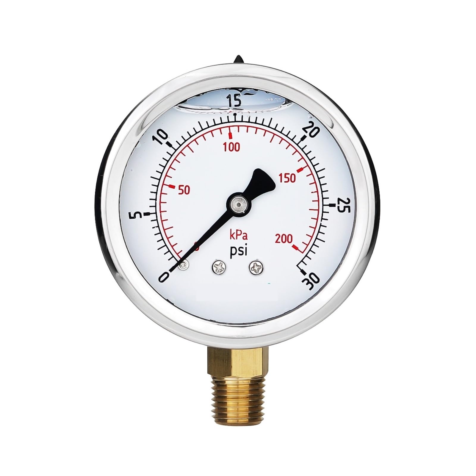 Manómetro, Manómetro 0-100Psi 1/4"NPT Manómetro de presión de agua para gas aire hidráulico con aceite | G1-4,0-200psi