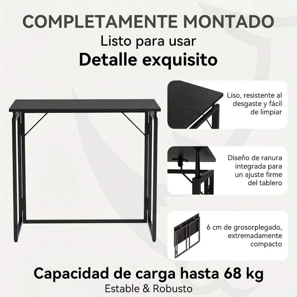 MUSSO F5 Escritorio Plegable 80 x 40 cm sin Montaje | 80 x 40 cm; diseño plegable; sin montaje; escritorio compacto; uso en casa u oficina