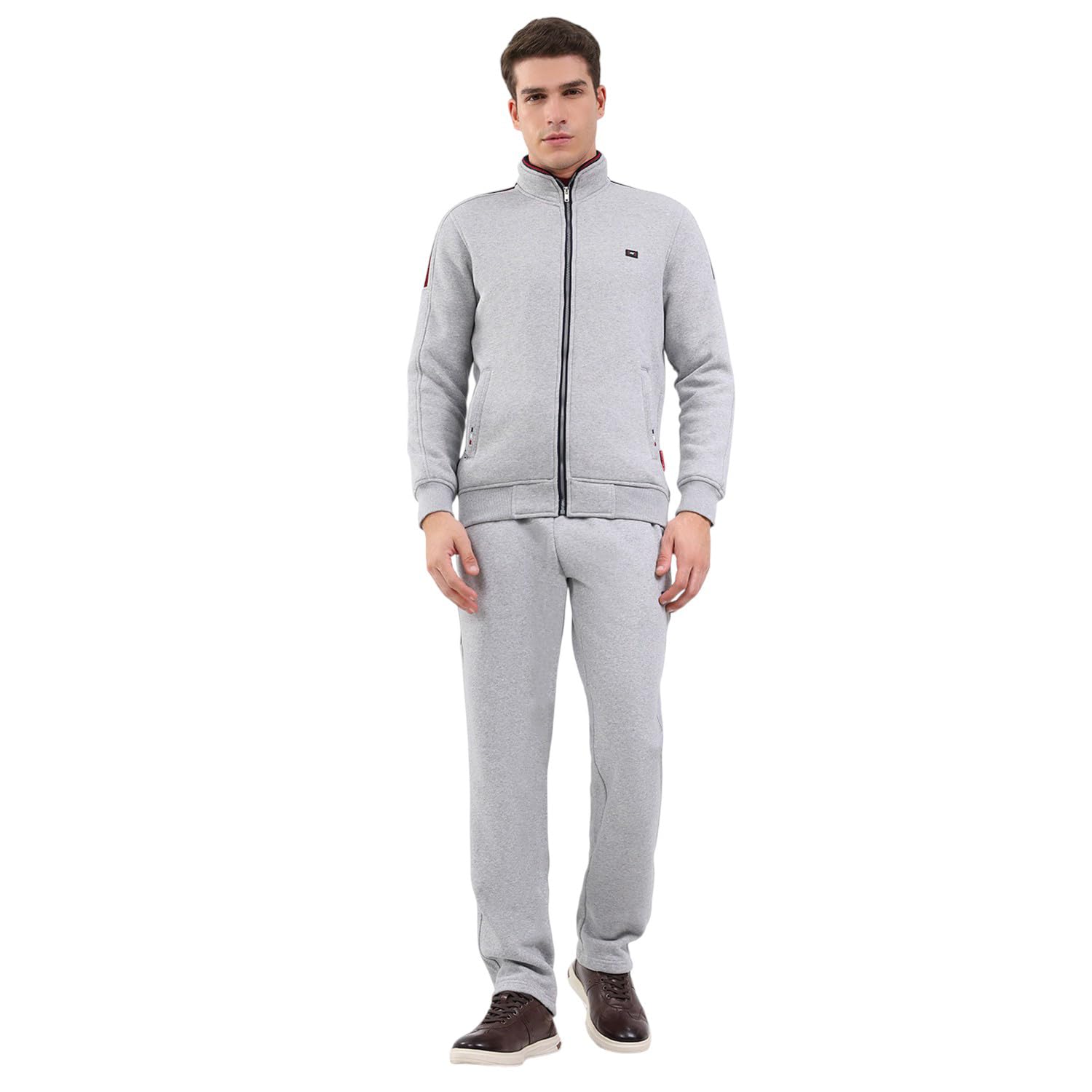 monte carlo Men Regular Fit Solid Mock Neck Full Sleeve Winter Tracksuit | Men Track Suit | Stylish Sportswear Set with Jacket and Lower | Activewear Set For Men's (Pack Of 1)-picture-22