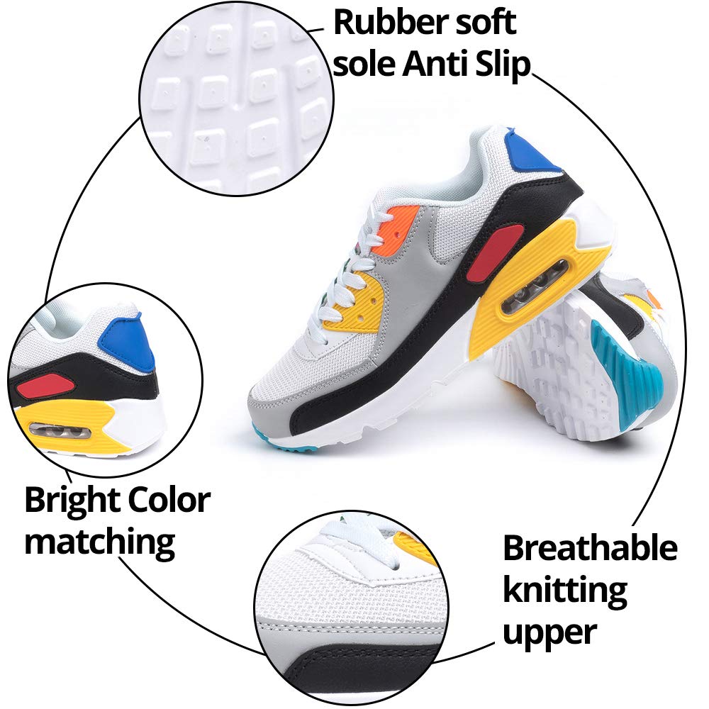 Hitmars Scarpe Running Uomo Donna Donna Ginnastica Sneaker Leggere Traspirante Outdoor Sportive Calzature da Corsa Pallavolo Tennis Nero Verde Bianco Rosa Giallo EU36-EU47