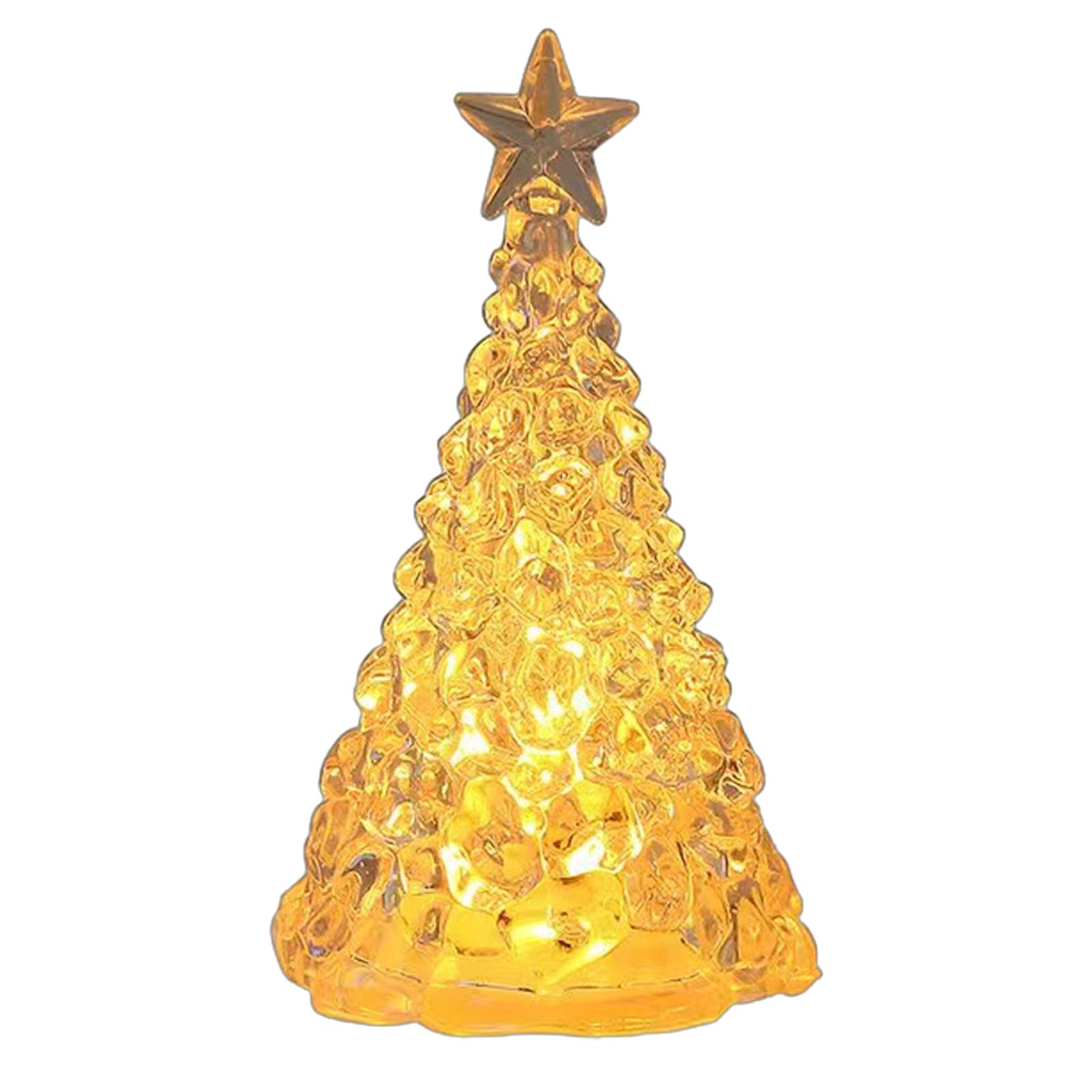 sugerou Mini Glowing Christmas Tree Light, LED Faux Crystal Ornament