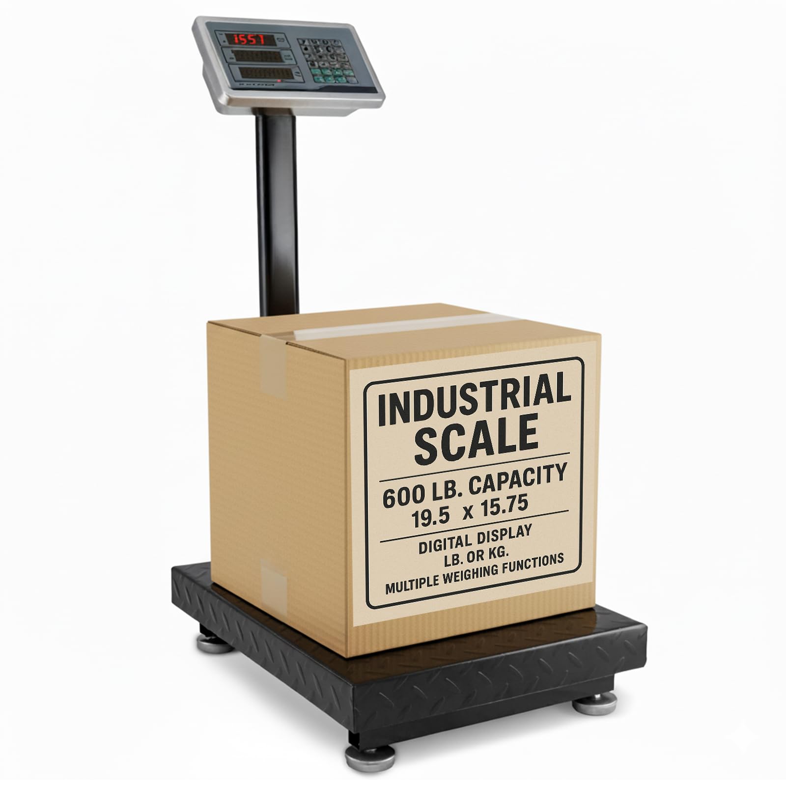 Houseables Industrial Scale, Platform Scale, 600 LB, Large, Weight Machine for Luggage, Shipping, Packages, Floor, Commercial, Heavy Duty, Box, Postal, Laundry, Warehouse, Luggage Weighing, Digital