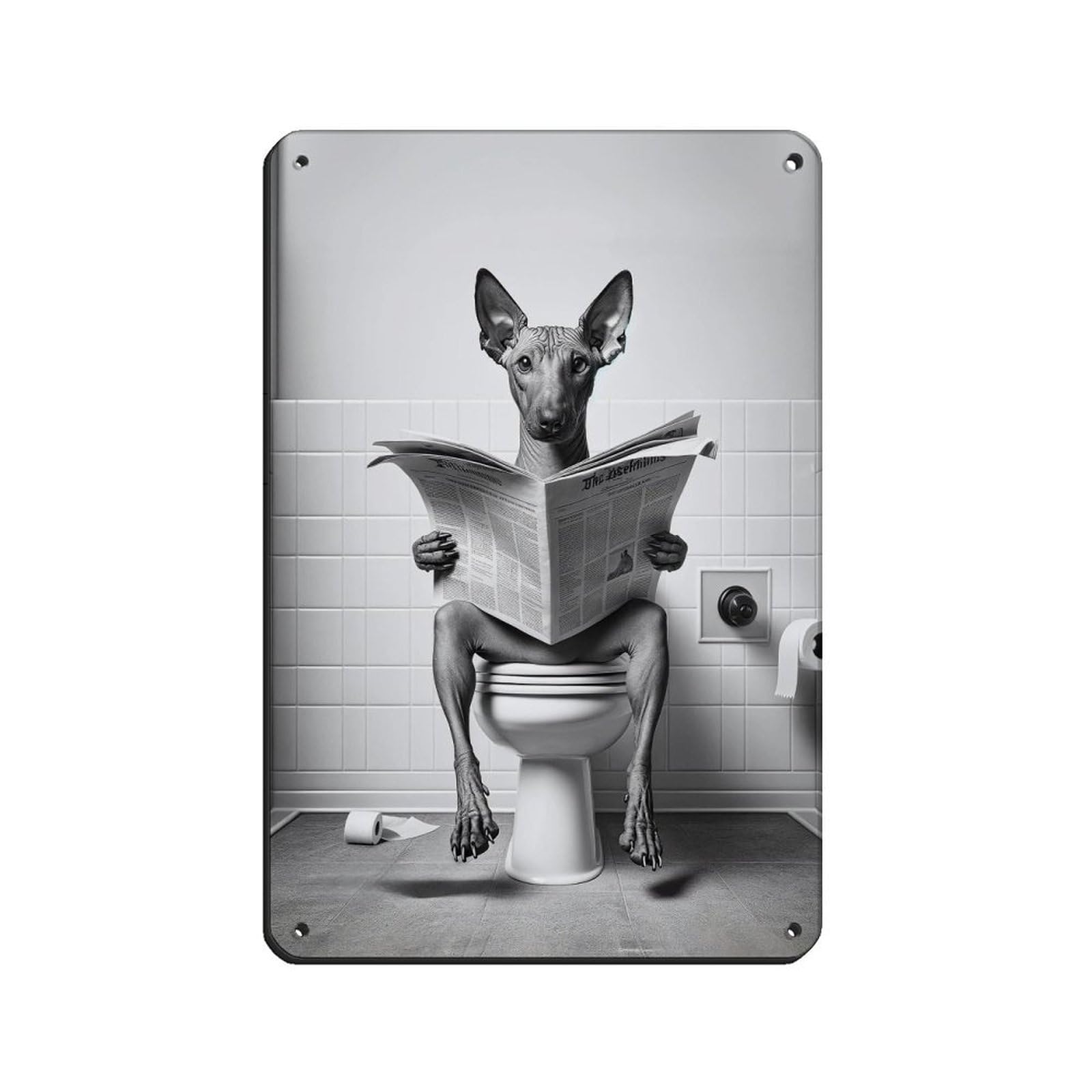 American Hairless Terrier Poster Tin Sign Vintage Metal Pub Club Cafe Bar Home Wall Art Decoration Poster Retro 8x12inch(20x30cm)